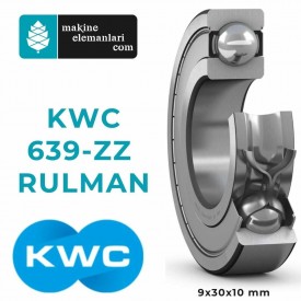 639 ZZ KWC Rulman Çelik Kapak ( 9x30x10 - 9*30*10 mm ) Minyatür Rulman